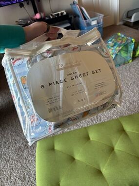 Haven 6-Piece Queen Sheet Set - Blue Pattern